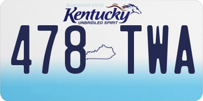 KY license plate 478TWA