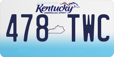 KY license plate 478TWC