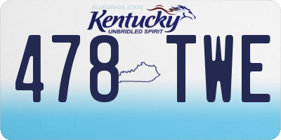 KY license plate 478TWE