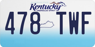 KY license plate 478TWF