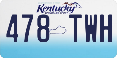 KY license plate 478TWH