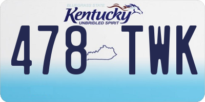KY license plate 478TWK
