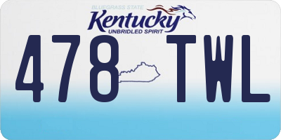 KY license plate 478TWL