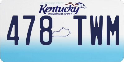 KY license plate 478TWM