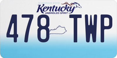 KY license plate 478TWP