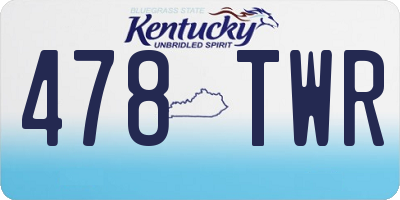 KY license plate 478TWR