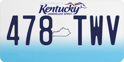 KY license plate 478TWV
