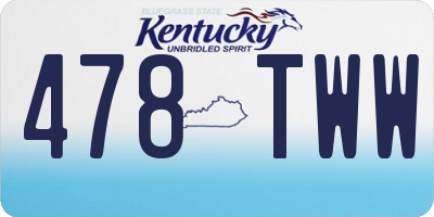 KY license plate 478TWW