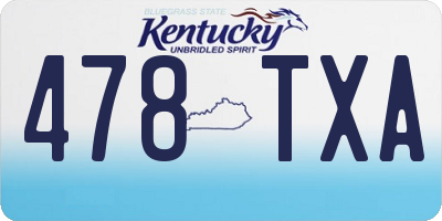 KY license plate 478TXA