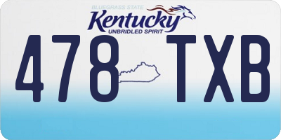 KY license plate 478TXB