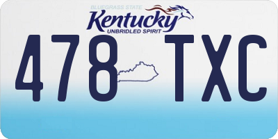 KY license plate 478TXC