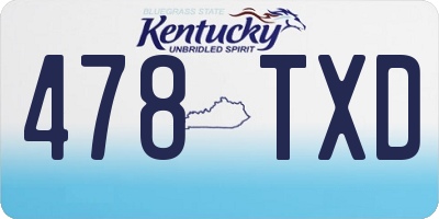 KY license plate 478TXD