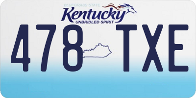 KY license plate 478TXE