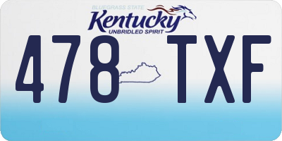 KY license plate 478TXF