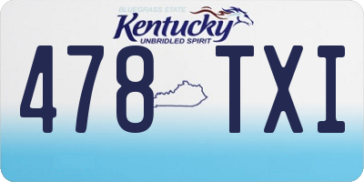 KY license plate 478TXI