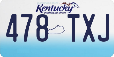 KY license plate 478TXJ