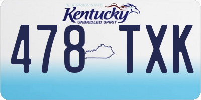 KY license plate 478TXK