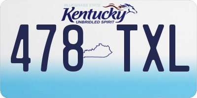 KY license plate 478TXL