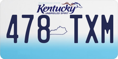 KY license plate 478TXM