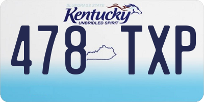KY license plate 478TXP