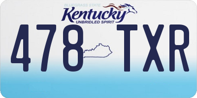 KY license plate 478TXR