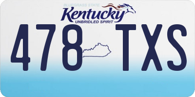 KY license plate 478TXS