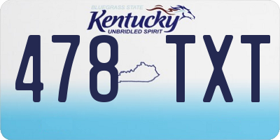 KY license plate 478TXT