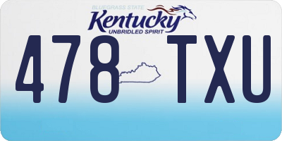 KY license plate 478TXU