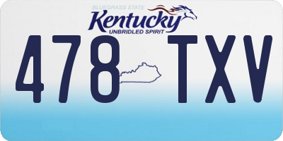 KY license plate 478TXV