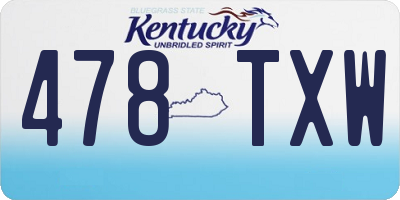 KY license plate 478TXW