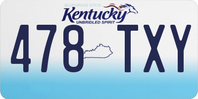 KY license plate 478TXY