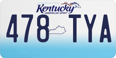 KY license plate 478TYA