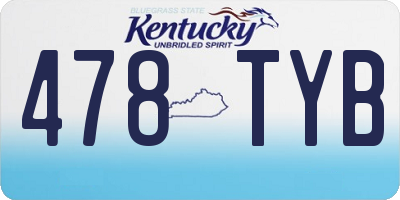 KY license plate 478TYB