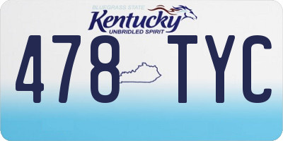 KY license plate 478TYC