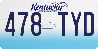 KY license plate 478TYD