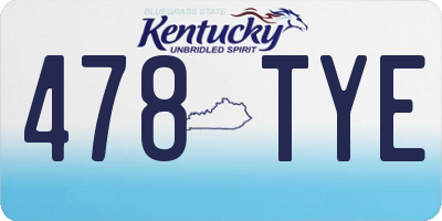 KY license plate 478TYE