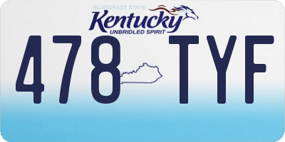 KY license plate 478TYF