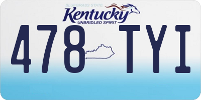 KY license plate 478TYI