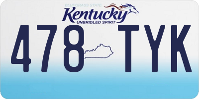 KY license plate 478TYK
