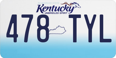 KY license plate 478TYL