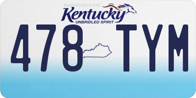 KY license plate 478TYM