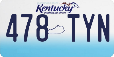 KY license plate 478TYN