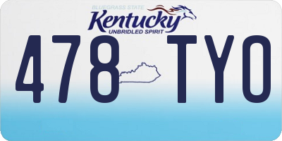 KY license plate 478TYO