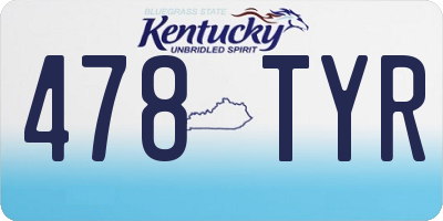 KY license plate 478TYR