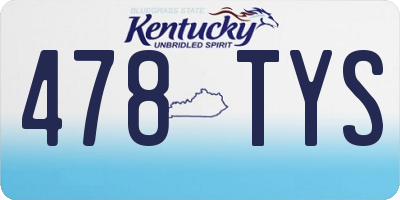 KY license plate 478TYS
