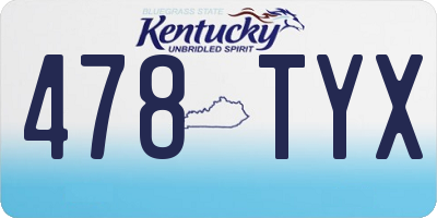 KY license plate 478TYX