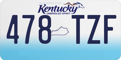 KY license plate 478TZF