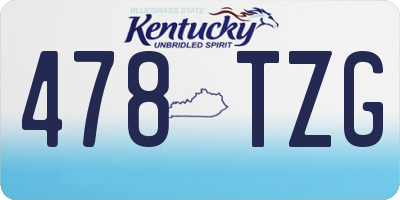KY license plate 478TZG