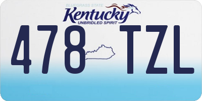 KY license plate 478TZL
