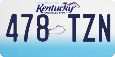 KY license plate 478TZN
